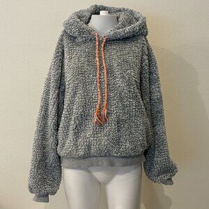 Anthropologie Saturday Sunday Nanette Pullover Sherpa Hoodie S Gray Cozy Fall